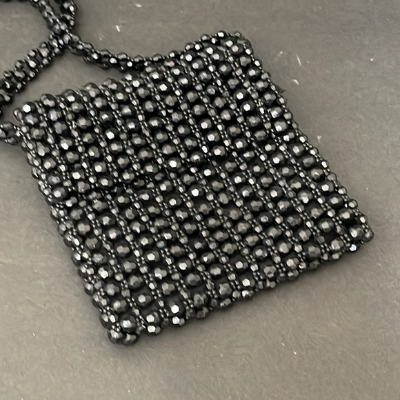 VINTAGE 90’S EXPRESS BLACK BEADED PURSE - Picture 2 of 7